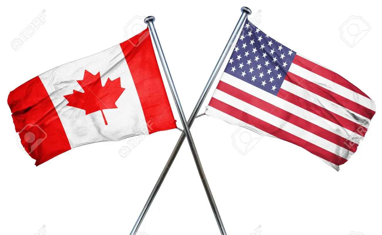 The Flag of Canada and USA shown in the image